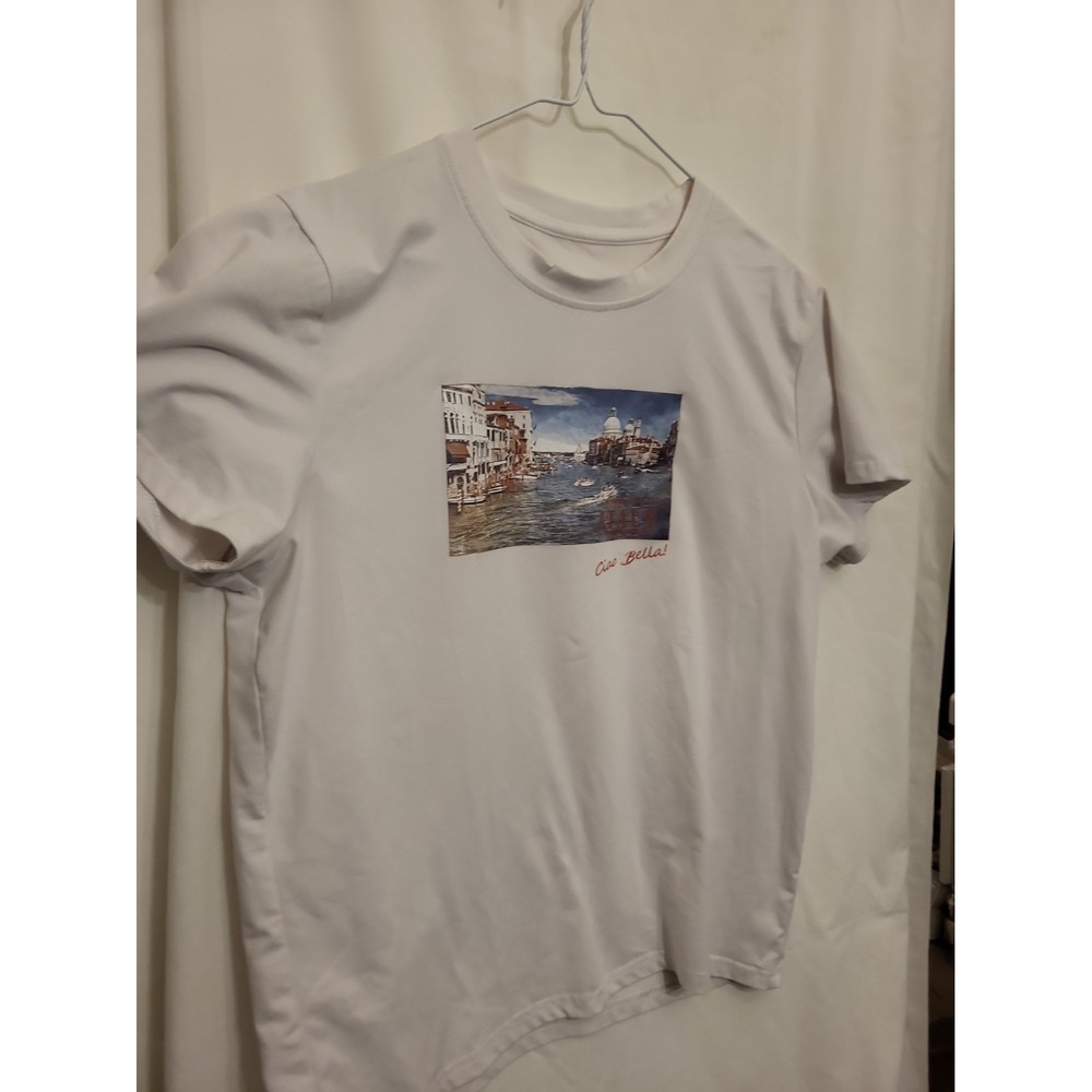 Shein Womens Size Xl White Shirt "Greetings From Italy, Ciao Bella"